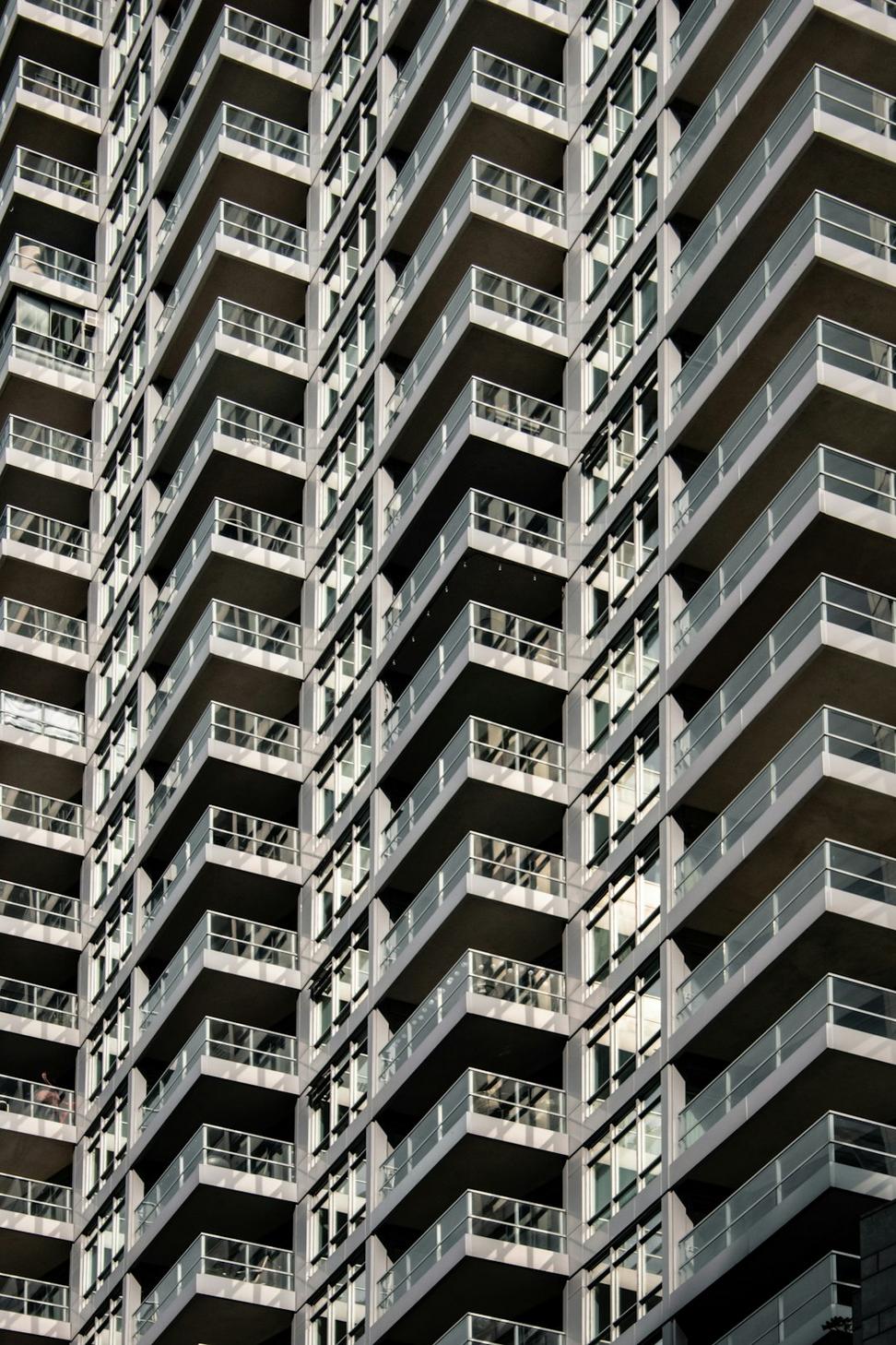 Glass facade modern building